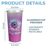 Custom Name Dog Mom Sunflower Gifts for Dog Lovers - Personalized Aluminum Changing Color Cup