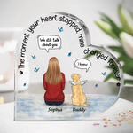 Beautiful Memories Silently Kept - Memorial Personalized Custom Heart Shaped Acrylic Plaque - Sympathy Gift For Dog Lovers