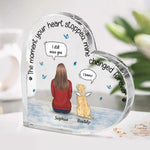 Beautiful Memories Silently Kept - Memorial Personalized Custom Heart Shaped Acrylic Plaque - Sympathy Gift For Dog Lovers