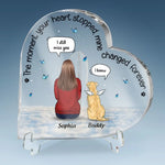 Beautiful Memories Silently Kept - Memorial Personalized Custom Heart Shaped Acrylic Plaque - Sympathy Gift For Dog Lovers