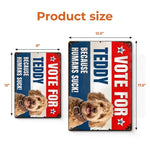 Custom Photo Vote For These Paws - Dog & Cat Personalized Custom Home Decor Metal Sign - House Warming Gift For Dog Lovers, Cat Lovers