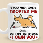 You May Have Adopted Me But I Own You - Dog & Cat Personalized Custom Mug - Gift For Pet Owners, Pet Lovers