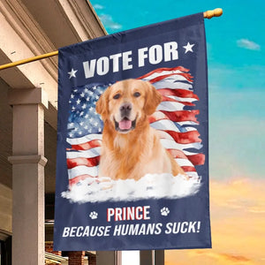 Custom Photo Talk Is Cheap, Voting Is Free - Dog Personalized Custom Flag - Gift For Pet Owners, Pet Lovers