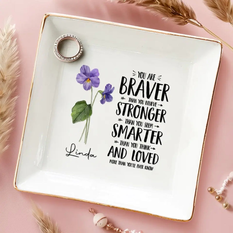 Don't Forget You're Awesome - Bestie Personalized Custom Jewelry Dish - Gift For Best Friends, BFF, Sisters, Mom, Daughter