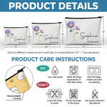 Custom Name Purple Floral Bridesmaid Gifts - Personalized Cosmetic Bag