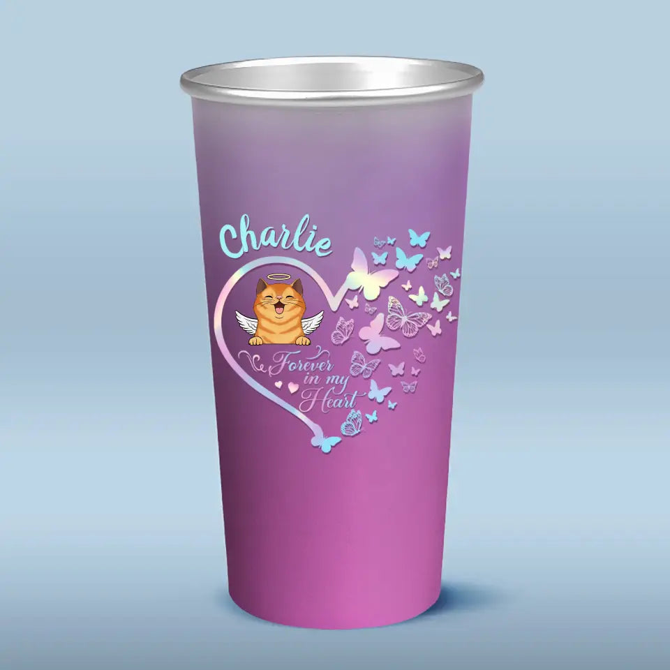 Forever In Our Heart - Memorial Personalized Custom Aluminum Changing Color Cup - Sympathy Gift For Pet Owners, Pet Lovers