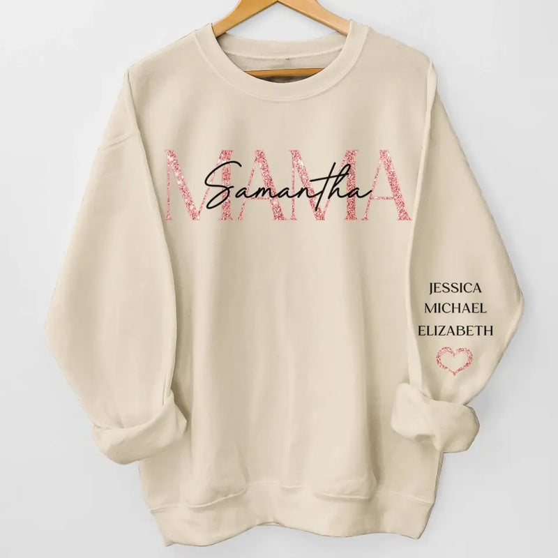 Mom, You Are My Guiding Star - Family Personalized Custom Unisex Sweatshirt With Design On Sleeve - Gift For Mom, Grandma