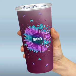 Une famille heureuse n'est qu'un paradis précoce - Tasse personnalisée en aluminium à couleur changeante pour la famille - Cadeau pour maman, grand-mère