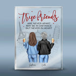 Best Friends Make The Hard Times Easier - Bestie Personalized Custom Rectangle Shaped Acrylic Plaque - Gift For Best Friends, BFF, Sisters