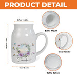 Custom Name Floral Grandma Gifts - Personalized Flower Vase