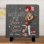 My Favorite Love Story Is Ours - Couple Personalized Custom Square Shaped Stone With Stand -  Gift For Husband, Wife, Couple
