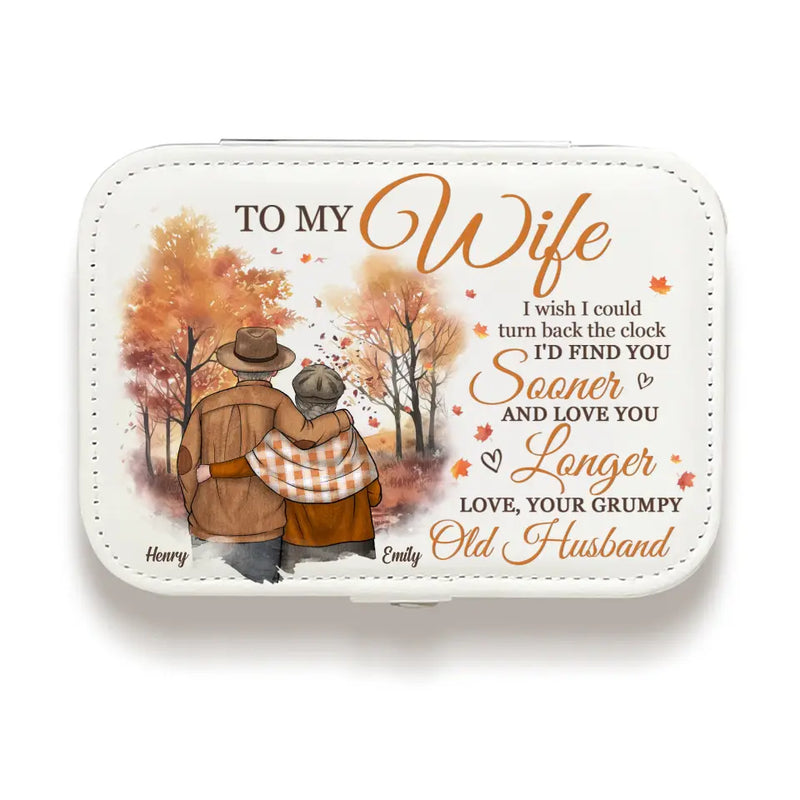 I Wish I Could Turn Back The Clock - Couple Personalized Custom Jewelry Case - Gift For Husband Wife, Anniversary