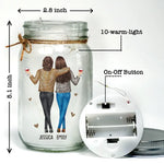 Follow Your Dreams, Believe In Yourself - Family Personalized Custom Mason Jar Light - Gift For Mom, Daughter