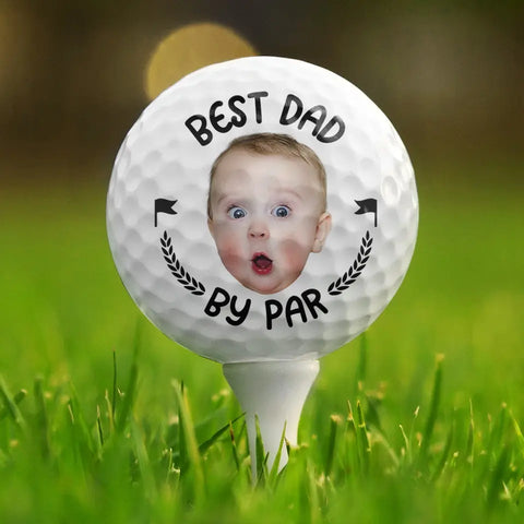 Custom Photo Let's Play Golf - Family Personalized Custom Golf Ball - Gift For Dad