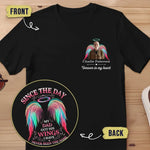 Custom Photo I’m Right Here, In Your Heart - Memorial Personalized Custom Back And Front Printed Unisex T-shirt - Sympathy Gift For Family Members