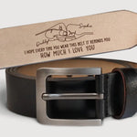 It Reminds You How Much I Love You - Family Personalized Custom Engraved Leather Belt - Father's Day, Gift For Dad