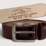 It Reminds You How Much I Love You - Family Personalized Custom Engraved Leather Belt - Father's Day, Gift For Dad