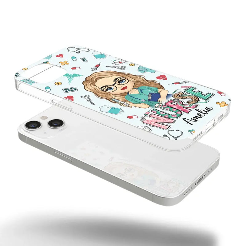 From Caring Comes Courage - Nurse Personalized Custom Clear Phone Case - Appreciation, Thank You Gift, Nurse Life, Doctor Life