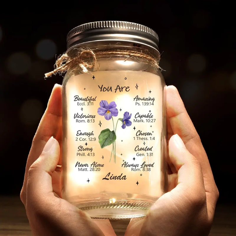 You Are Always Loved - Bestie Personalized Custom Mason Jar Light - Gift For Best Friends, BFF, Sisters