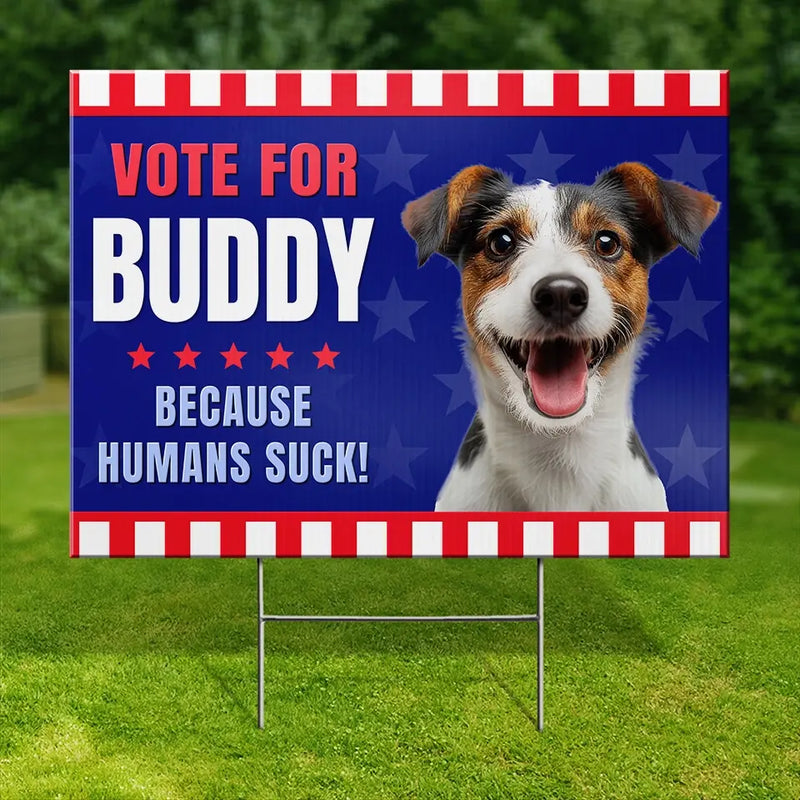 Custom Photo Furry Friends Claim Victory - Dog & Cat Personalized Custom Yard Sign - Gift For Pet Owners, Pet Lovers