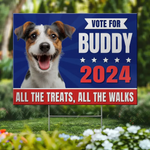 Custom Photo All The Treats, All The Walks - Dog & Cat Personalized Custom Yard Sign - Gift For Pet Owners, Pet Lovers
