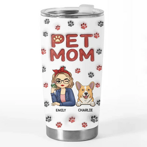 A Piece Of My Heart - Dog & Cat Personalized Custom 3D Inflated Effect Printed Tumbler - Gift For Pet Owners, Pet Lovers