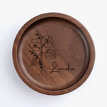 Custom Name Floral Gifts for Women - Personalized Jewelry Dish
