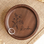 Custom Name Floral Gifts for Women - Personalized Jewelry Dish