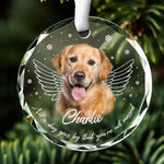Custom Photo You Are Never Gone From My Heart - Memorial Personalized Custom Circle Glass Ornament - Sympathy Gift For Pet Owners, Pet Lovers