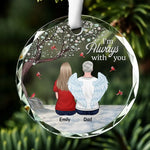 Your Life Was A Blessing, Your Memory A Treasure - Memorial Personalized Custom Circle Glass Ornament - Sympathy Gift For Dad, Daughter