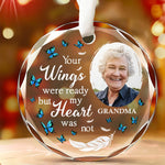 Custom Photo Memorial Grandma Gifts - Personalized Glass Ornament