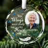 Custom Photo Loving You Forever - Memorial Personalized Custom Circle Glass Ornament - Sympathy Gift For Family Members