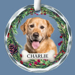 Custom Photo I'm Always With You - Memorial Personalized Custom Circle Glass Ornament - Christmas Gift, Sympathy Gift For Pet Owners, Pet Lovers