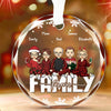 Family Forever - Family Personalized Custom Circle Glass Ornament - Gift For Family Members