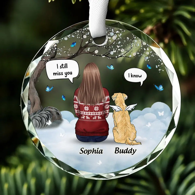 Cherished Memories That Last Forever - Memorial Personalized Custom Circle Glass Ornament - Christmas Gift, Sympathy Gift For Pet Owners, Pet Lovers