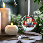 Christmas Is All About Love And Family - Family Personalized Custom Circle Glass Ornament - Christmas Gift For Family