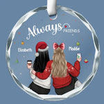 Custom Name Christmas Bestie Gifts - Personalized Glass Ornament