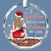 You Make The Season Bright - Couple Personalized Custom Circle Glass Ornament - Gift For Husband Wife, Anniversary