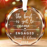 The Best Is Yet To Come - Couple Personalized Custom Circle Glass Ornament - Gift For Couple