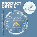 Custom Name 60th Anniversary Gifts for Couples - Personalized Glass Ornament
