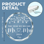 Custom Wedding Year Gifts for Newlyweds - Personalized Glass Ornament
