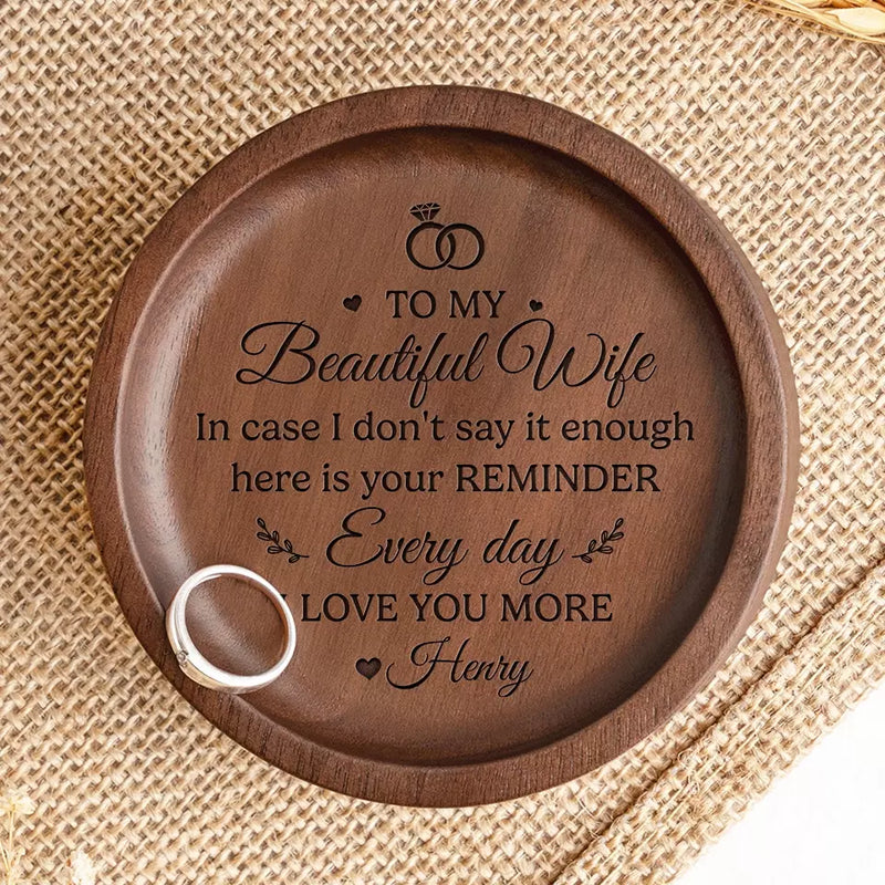 All You Need Is Love - Couple Personalized Custom Wooden Jewelry Dish - Gift For Husband Wife, Anniversary