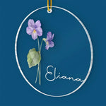 Custom Name Violet Flower Christmas Gifts - Personalized Ornament