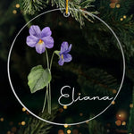 Custom Name Violet Flower Christmas Gifts - Personalized Ornament