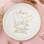 Life Is Better With True Friends - Bestie Personalized Custom Jewelry Dish - Gift For Best Friends, BFF, Sisters