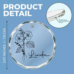 Custom Name Floral Christmas Tree Decor - Personalized Glass Ornament