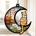 Chasing Butterflies In Heaven - Memorial Personalized Window Hanging Suncatcher - Sympathy Gift For Cat Lovers, Pet Lovers