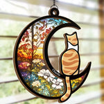 Chasing Butterflies In Heaven - Memorial Personalized Window Hanging Suncatcher - Sympathy Gift For Cat Lovers, Pet Lovers