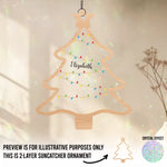 Fairy Lights On Winter Nights - Family Personalized Window Hanging Suncatcher - Christmas Gift For Family