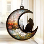 My Thoughts Are With You - Memorial Personalized Window Hanging Suncatcher - Sympathy Gift For Cat Lovers, Pet Owners